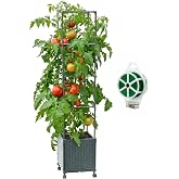 Tomato Planter Box with Trellis 56.7", Tomato Garden Bed with Planters Cage | Raised Garden Bed, Tomato Planter Box with Trellis, Tomato Pot with Cage for Climbing Plants, for Yard Outdoor, Self-Watering
