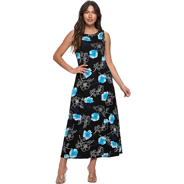 Jostar Women's Short Sleeve Print Dress - Stretchy, Flowy Swing T-Shirt Dress For Casual Wear - View #2