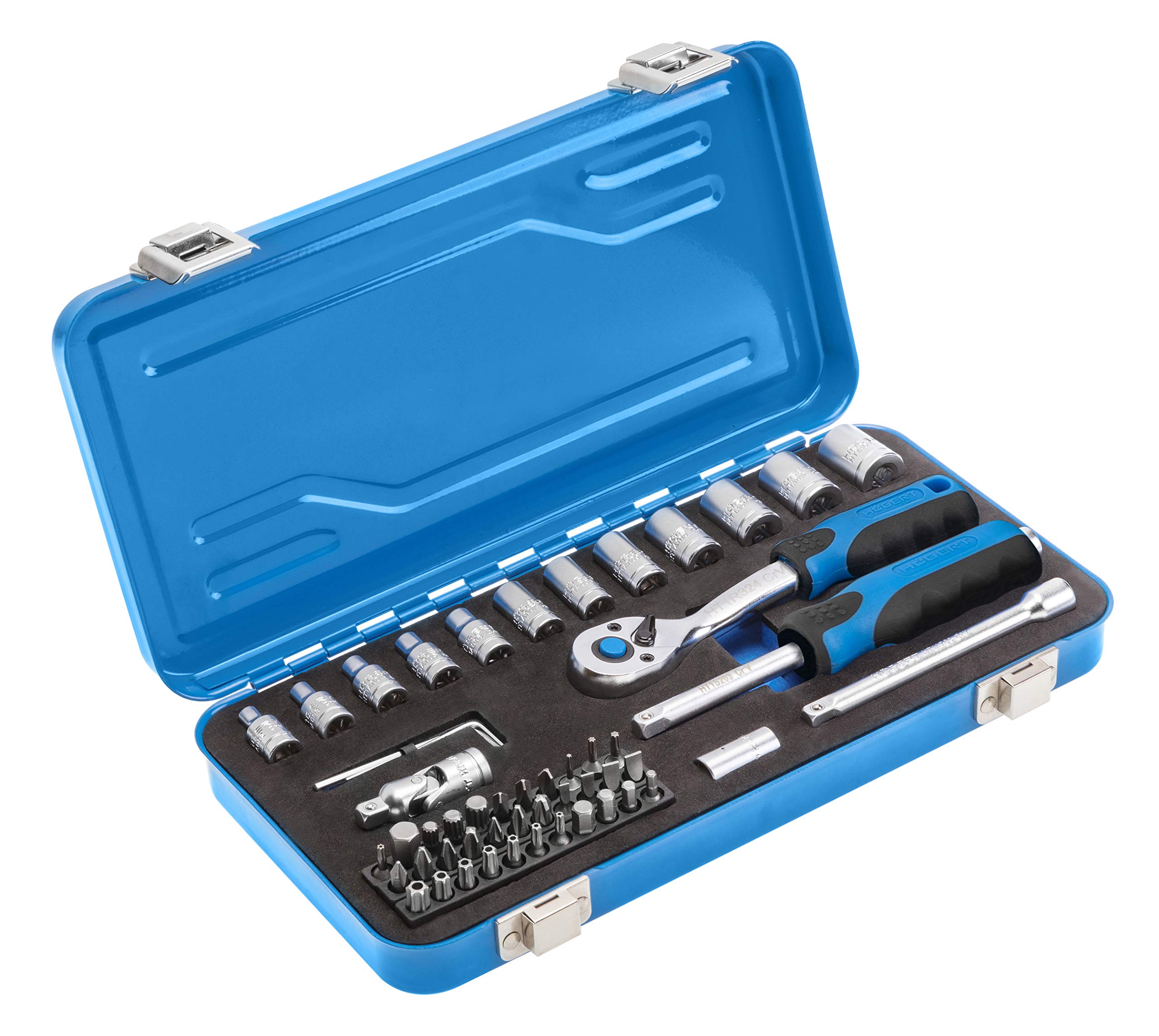 HÖGERT TECHNIK - 53-Piece 1/4 Inch Tool Set with Socket Set and Ratchet, Tool Kit in Case with Screwdriver Bits and Accessories for DIY, Home and Workshop