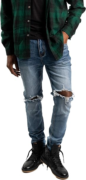 mens stretch skinny black jeans