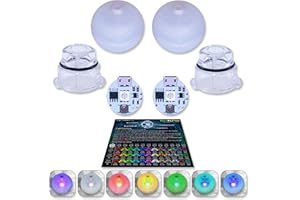 UltraPoi UltraKnob Pro Poi Handles Set (Pair (2)) - Rechargeable LED Knob Handles for LED Poi Balls - Over 35 Rainbow Color Modes & Flashing Patterns - Silicone Knob for Poi, Flow Art & Light Spinning