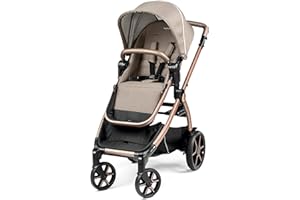PEG PEREGO Ypsi – Compact Single to Double Stroller – Compatible with All Primo Viaggio Infant Car Seats & Ypsi Bassinets - Made in Italy - Mon Amour (Beige, Pink, & Rose Gold)