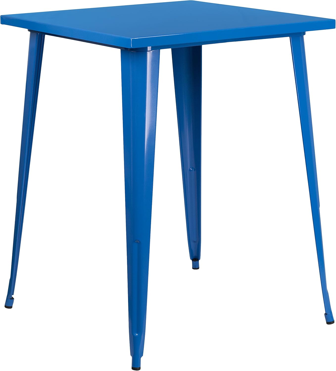 Flash Furniture Commercial Grade 31.5" Square Blue Metal Indoor-Outdoor Bar Height Table