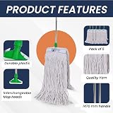 Abbey Kentucky Mop Handle and Holder with 5 Heads Green 450g view 3