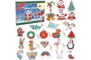 MYTOTHFY Diamond Painting Kits Advent Calendar 2025 for Kids, 24 Days Christmas Countdown Calendar, Make Your Own Gem Keychains, Arts and Crafts for Girls, DIY Crafts Christmas Gift Ideas for Girls Age 4-10