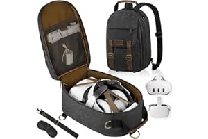 SMRITI Hard Carrying Case Compatible with VR Headsets Virtual Reality and Touch Controllers Accessories, Large Portable Protection Backpack for Travel and Home Storage