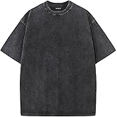 UOUA Mens Graphic Tees Vintage Oversized T-Shirts Casual Acid Wash Cotton Streetwear (S-2XL)