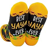 InnoBeta Yaya Gifts, Mothers Day Gifts for Yaya, One Size Crew Socks on Mother's Day, Christmas, Birthday