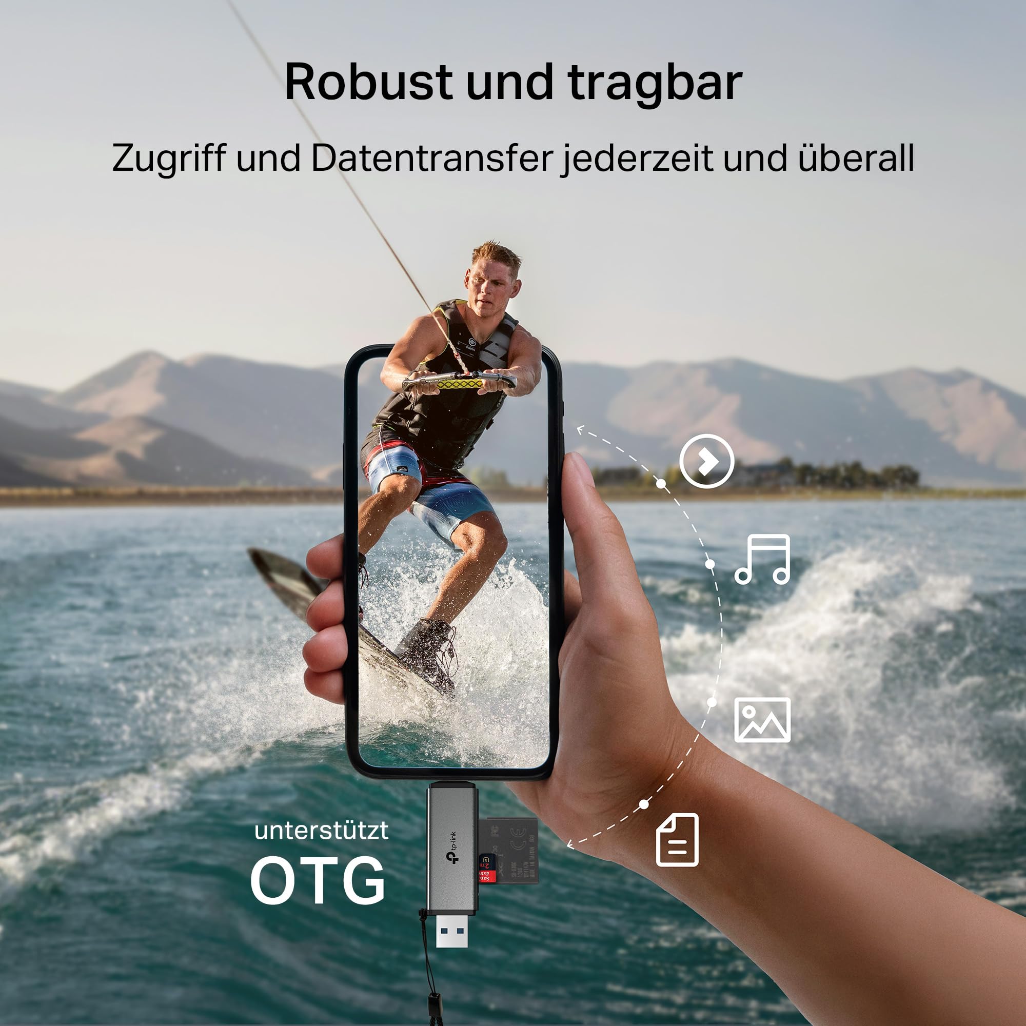 TP-Link UA430D SD Kartenleser USB 3.0, 2-in-1 Type-C & Type-A, Plug & Play, kompatibel mit SD/MicroSD, UHS-I bis 200 MB/s, Kompatibel mit iOS/Android/Mac/Windows/Linux/iPadOS/Chrome 5