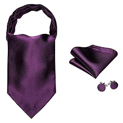 Ailisus Cravat Tie and Lapel Pin Set Mens Solid