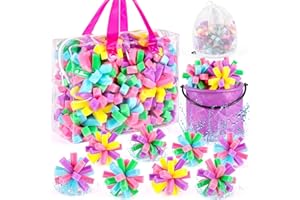 AWEYKA Reusable Water Balloons Kit, Including 32pcs DIY Sponge Water Bombs Water Soaker Balls Mesh Bag Collapsible Water Bucket for Kids Birthday Party, Summer Water Outdoor Toys