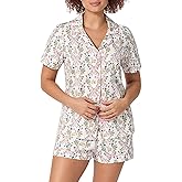 Bed Head PJs Womens Matching Pajamas - Soft Organic Short Sleeve Button Down PJ Shirt & Shorts Set - Sleepwear & Loungewear