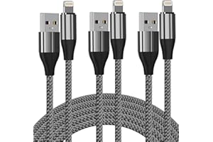 FEEL2NICE iPhone Charger Cable (3 Pack 10 Foot), [MFi Certified] 10 Feet Nylon Braided Lightning Cable, iPhone Charging Cord USB Cable Compatible with iPhone 11/Pro/X/Xs Max/XR/8 Plus /7 Plus/6/ iPad
