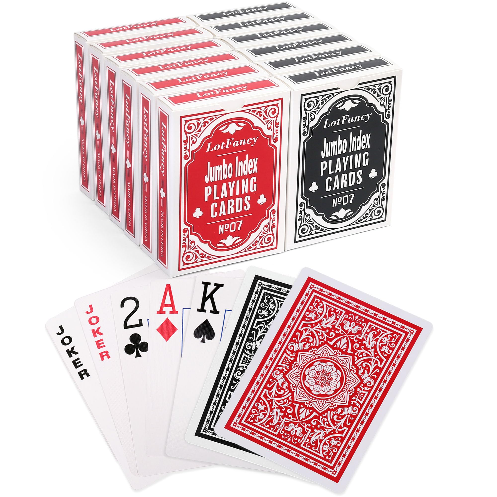 LotFancy Playing Cards, Large Print, 12 Decks of
