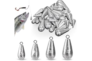 Lead Fishing Weights, 20 Pcs Fishing Weights Sinkers, Fishing Sinkers for Saltwater, Freshwater (10g/15g/20g/30g)