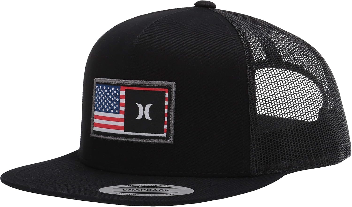 Hurley Herren Destination Flat Bill Trucker Baseball Cap, Schwarz