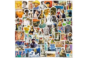 DOTHRAYAN Retro Famous Art Painting Stickers Pack, 100 Pcs Vinyl Waterproof Vincent Van Gogh Oil Painting Style Stickers for Laptop Phone Water Bottles Lovely Gift to Friends Artist Decals