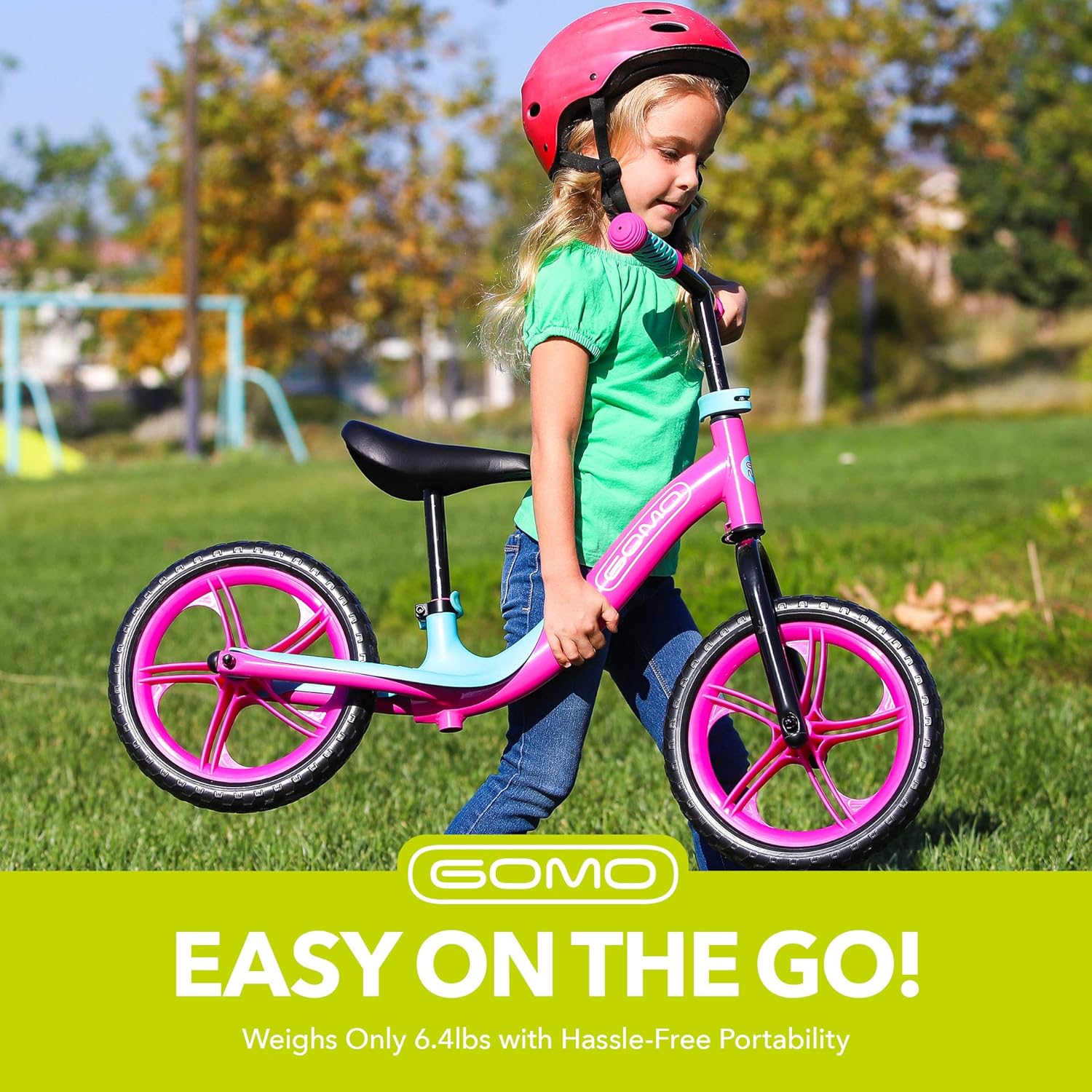 GOMO Balance Bike - Toddler Training Bike for 18 Months, 2, 3, 4 and 5 Year Old Kids - Ultra Cool Colors Push Bikes for Toddlers/No Pedal Scooter Bicycle with Footrest (Black): Sports & Outdoors