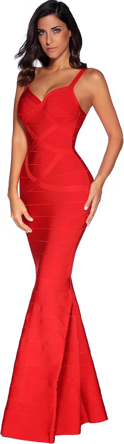 meilun Women's Maxi Bandage Dress Fishtail Bodycon Formal Evening Dresses: Clothing