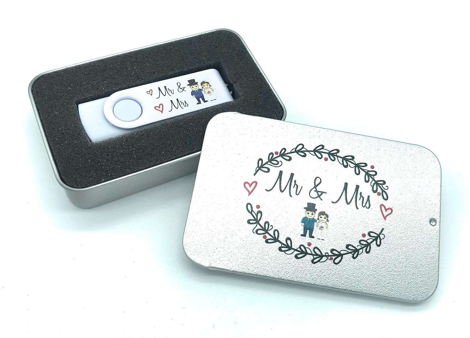Mr & Mrs Wedding Bride & Groom 16gb USB Flash Drive Memory Stick in