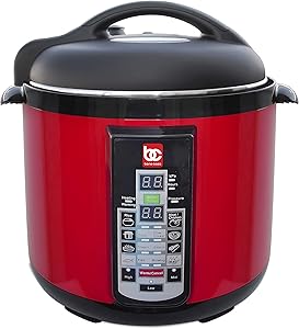 Bene Casa 900W 8L Electric Pressure Cooker Red, easy to use digital controls, multi-function pressure cooker, built in automatic cooking programs