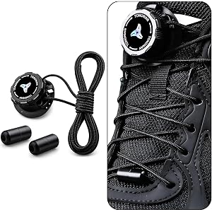 No Tie Shoelaces with Rotating Lock, Elastic Shoe Laces for Sneakers & Boots, Adjustable Tieless Laces for Adults