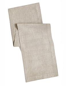 100% Linen Hemstitch Table Runner - Size 16x72 Natural - Hand Crafted and Hand Stitched Table Runner with Hemstitch detailing. The pure Linen fabric works well in both casual and formal settings