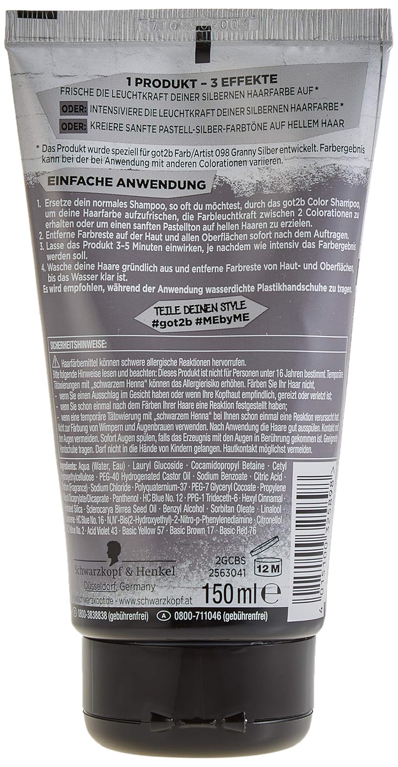 Schwarzkopf Got2b Colour Shampoo Silver 150 Ml Amazon De Beauty