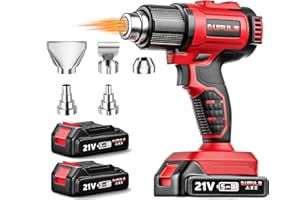 DUFULS Cordless Heat Gun for Makita 18V Battery, Hot Air Gun Kit w/ 2Pcs Rechargeable Battery, 5 Nozzles, Max 1022℉(550℃) Heat Gun for Crafts, Shrink Tubing, PVC Wrap, Resin