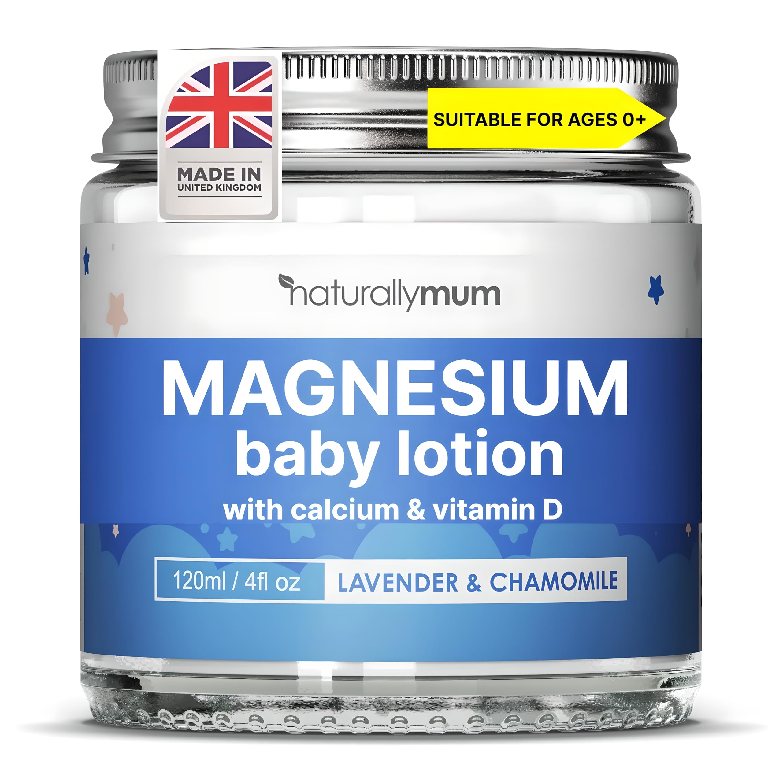 Baby Magnesium Lotion with Calcium & Vitamin D | Support for Sleep, Heart, Bone, Nerve, Gut and Muscle Health | Alternative to Melatonin | Lavender & Chamomile 4.2 fl oz