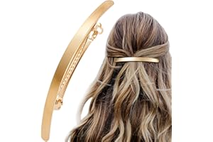 HINZIC 4inch Gold Hair Barrette Large Hair Clip Metal French Wedding Prom Fancy Hair Accessories for Women Long Thick Hair