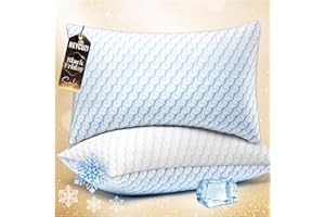 HEYCUZI Bed Pillows Queen Size for Sleeping - Cooling Down Alternative Breathable Soft Pillows Set of 2 for Side, Back, and Stomach Sleepers - Hotel Quality Fluffy Microfiber Fill Skin-Friendly