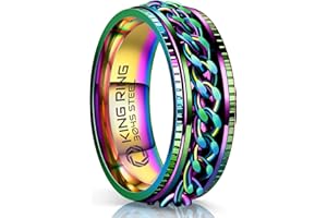 King Ring 8mm Super Spinner Rings – Second Edition of Premium Stainless Steel Fidget Rings for Men & Women – Designed in USA