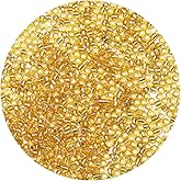 ORNSHIZI 3mm Silver core Gold Seed Beads 8/0 50gram About 1780pcs Seed Beads for Making Wrist Bracelet Earring Necklace Jewelry