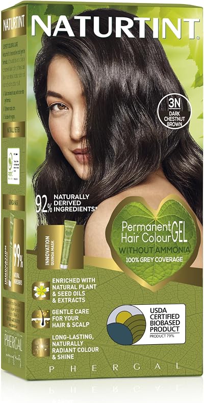 Naturtint Permanent Hair Colour Gel 3N Dark Chestnut Brown Ammonia Free Grey