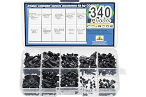 CO-RODE 340pcs PC Computer Screws Standoffs Assortment Kit for Hard Disk Drive Computer Case Motherboard Fan Power Graphics