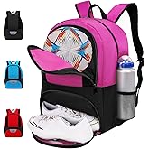 Hsmihair Soccer Bag,Youth Soccer Backpack, Football Volleyball Basketball Backpack fo,Sport Equipment Bags with Shoe compartment
