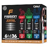 Cirkul Fission Caffeine Flavor Water Variety Pack, Makes 36 Drinks, No Sugar, Zero Calorie Drink Mix, (2 Send It, 2 Jackpot, 2 Blue Magic)