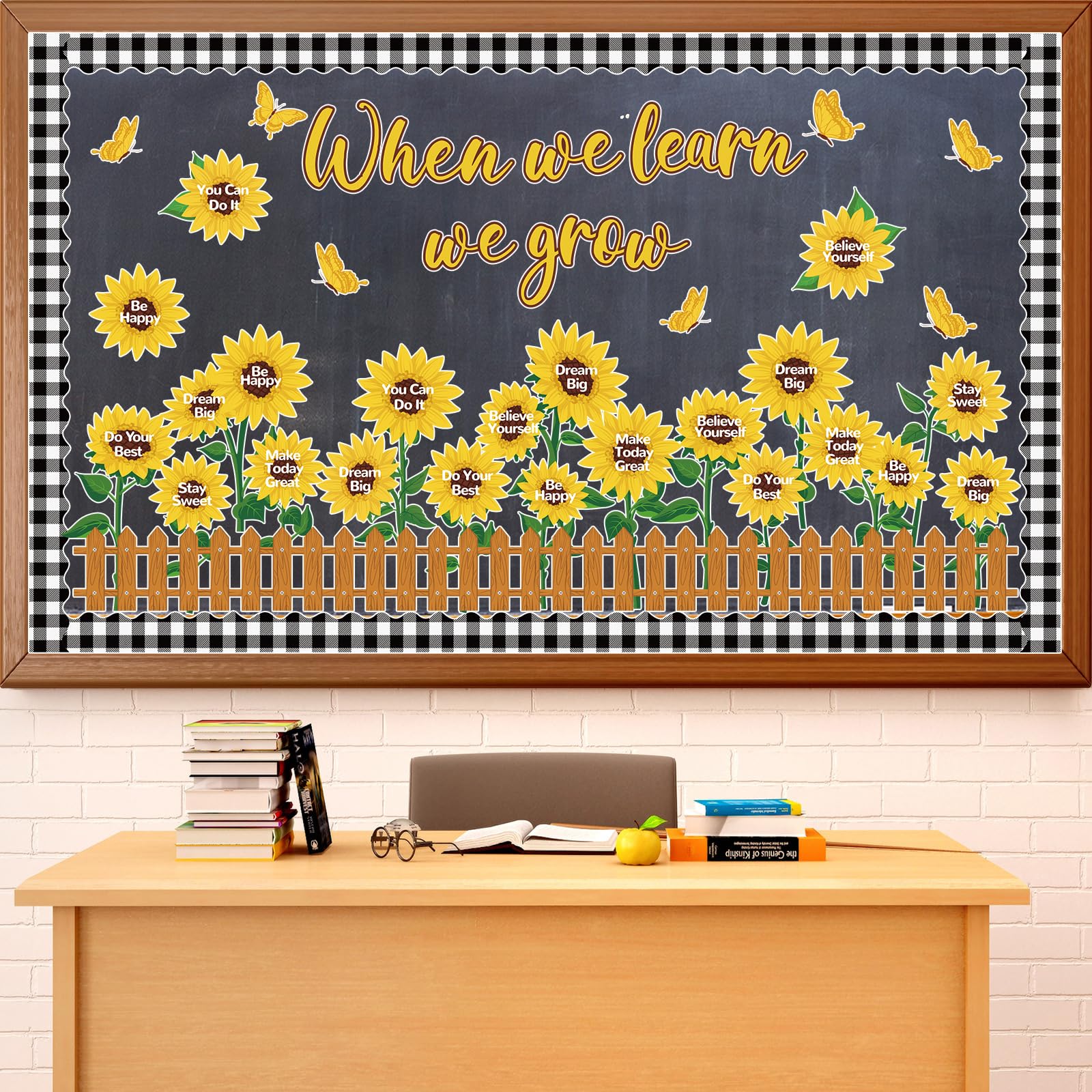 Sunflower bulletin board decoration set summer sun flower cutouts with  motiva... | ebay