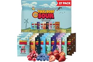 Final Boss Holiday Sour Candy Berry Variety, 27 Pack, All Sour Levels, Extreme Sour Fruit Chews with Real Dried Fruit, No Artificial Colors or Flavors, Low Calorie Snack for Kids, Teens & Adults