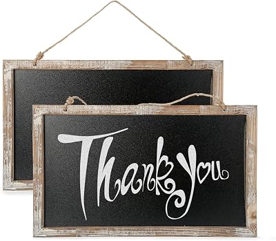 BESTOOL 2 Pcs Blackboard Vintage Framed Chalkboard Kitchen Sign 27x45cm