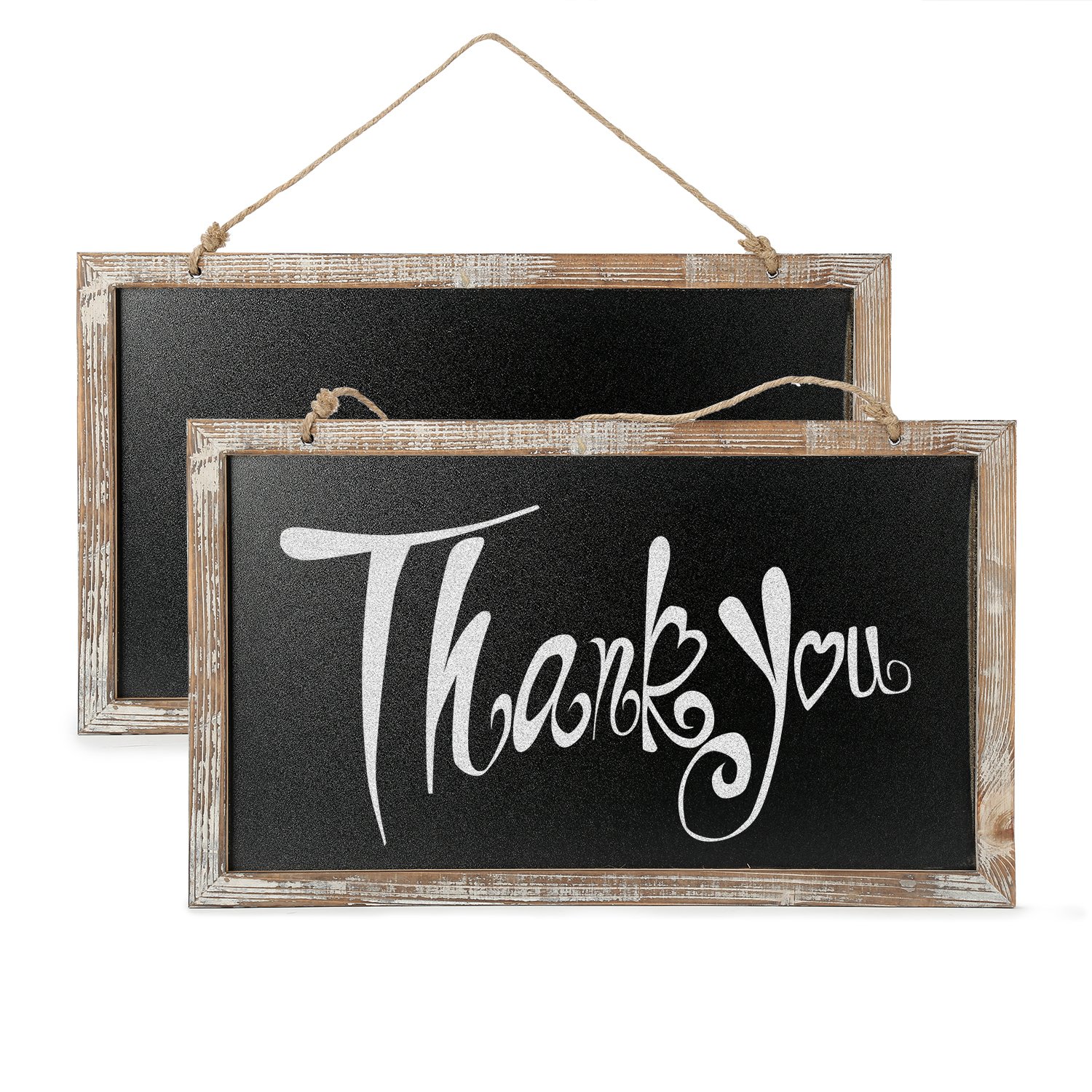 BESTOOL 2 PCS Blackboard, Vintage Framed Kitchen Chalkboard, Decorative Chalk Board for Rustic Wedding Signs, Kitchen Pantry & Wall Decor (27 * 45cm)
