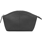 ili New York Genuine Leather Cosmetic Pouch – RFID Blocking, Leather Makeup Bag for Purse with Top Zip Closure & Interior Zip Pocket, Perfect as a Compact and Stylish Travel Cosmetic Bag