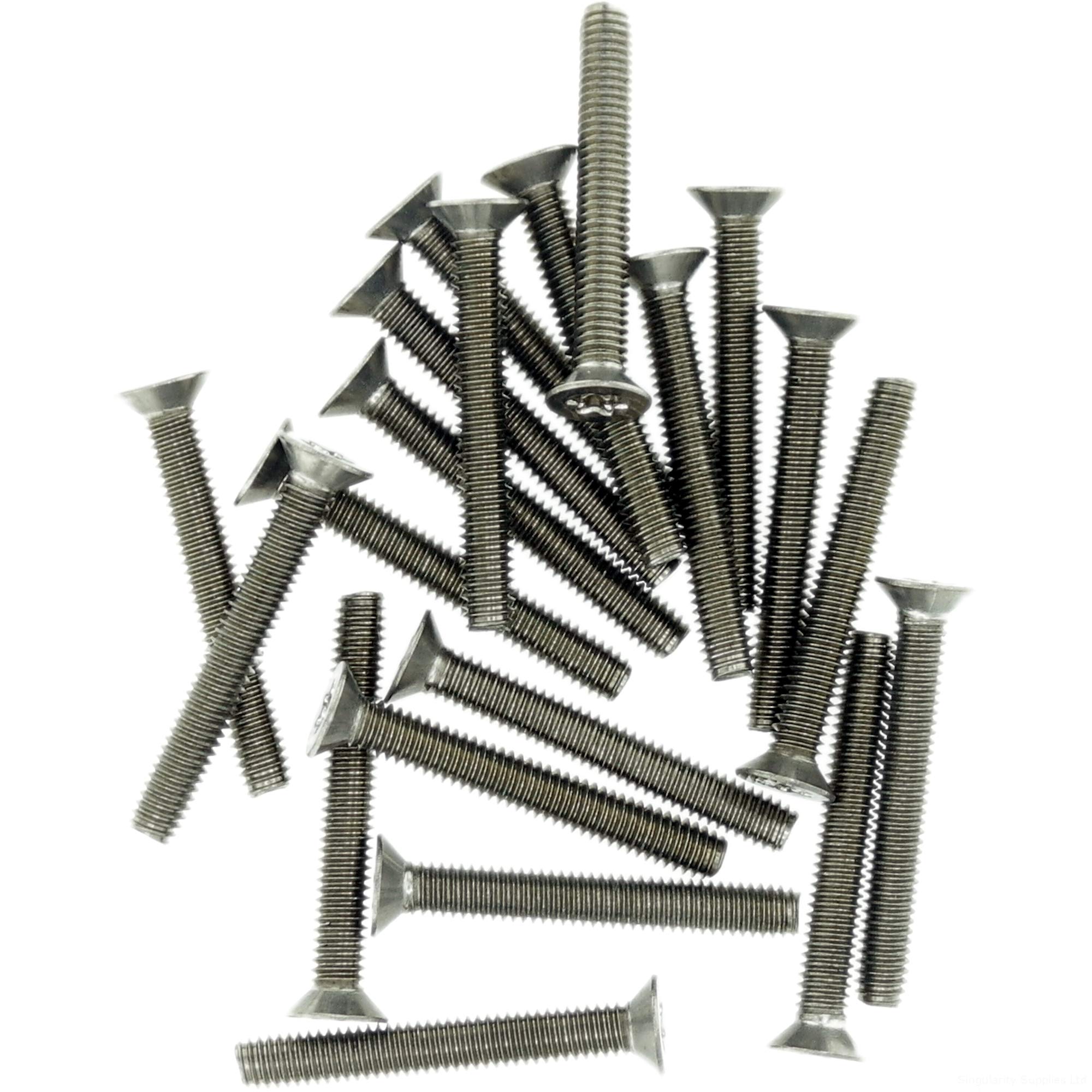 M6 (6mm x 8mm) TX Socket Countersunk Thread Rolling Screw - Stainless Steel (A2) (Pack of 20)