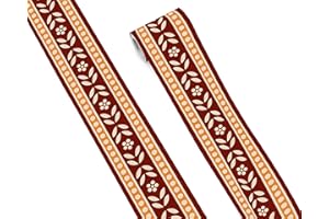 FLFK Mirror Frame Border - Peel and Stick Wall Borders Wallpaper Decal Trim Tape Orange and Maroon 4" x 240"