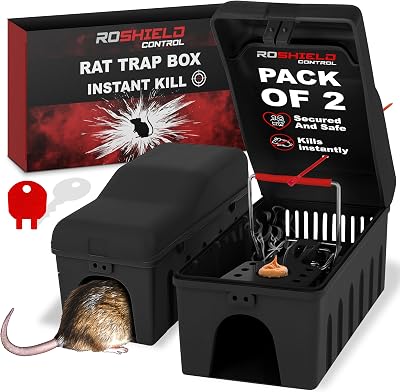 ROSHIELD 2X Rat Trap Killer Box Pack Home Garden Safety Box