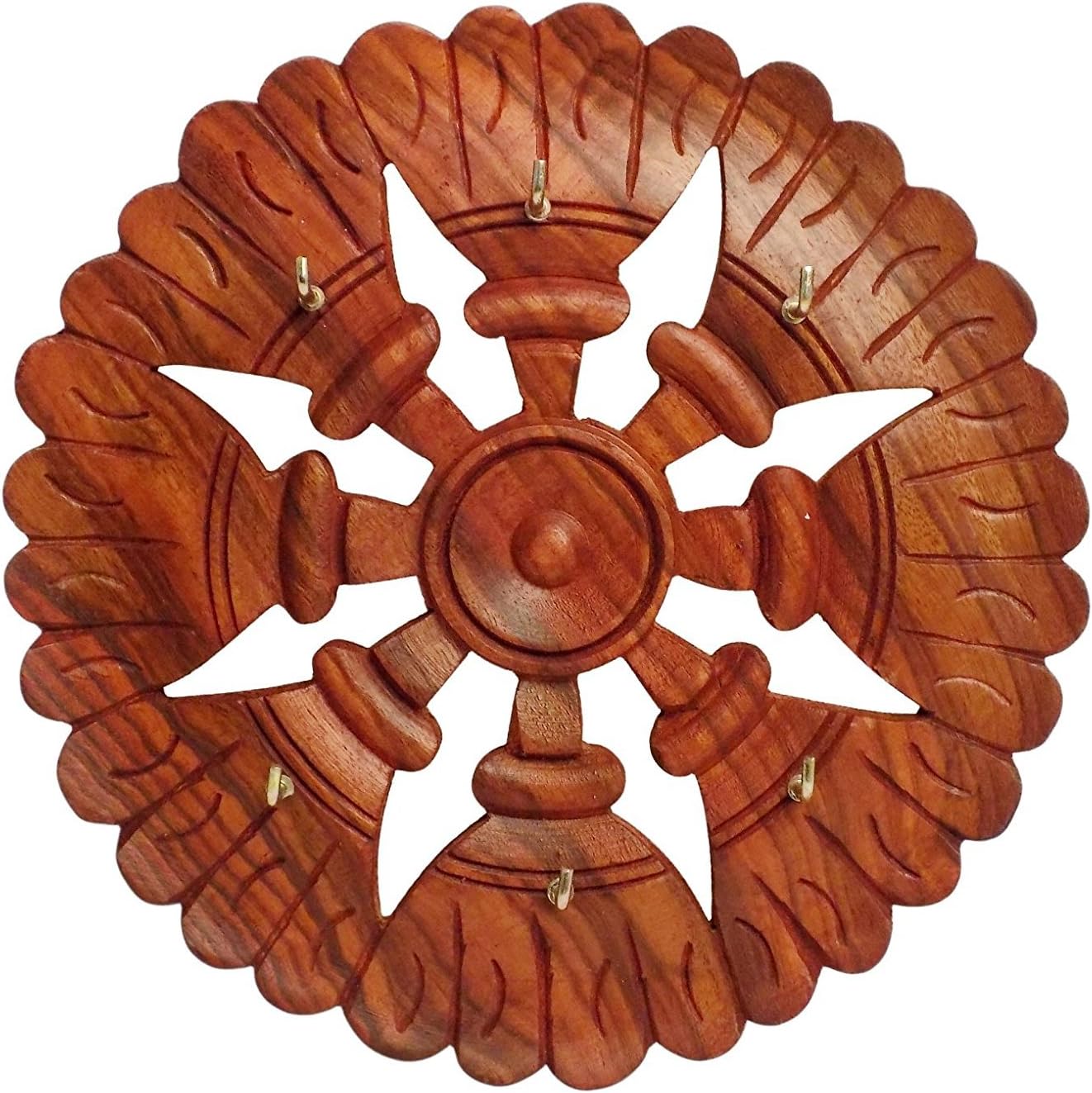 ZYNTIX Wooden Handmade Wall Hanging Key Holder Cutter Design | Wooden Wall Handing Key Holder | Wooden Key Ring Hanger for Home Wall | Key Chain Hanging Holder (6 X 6 Inch)