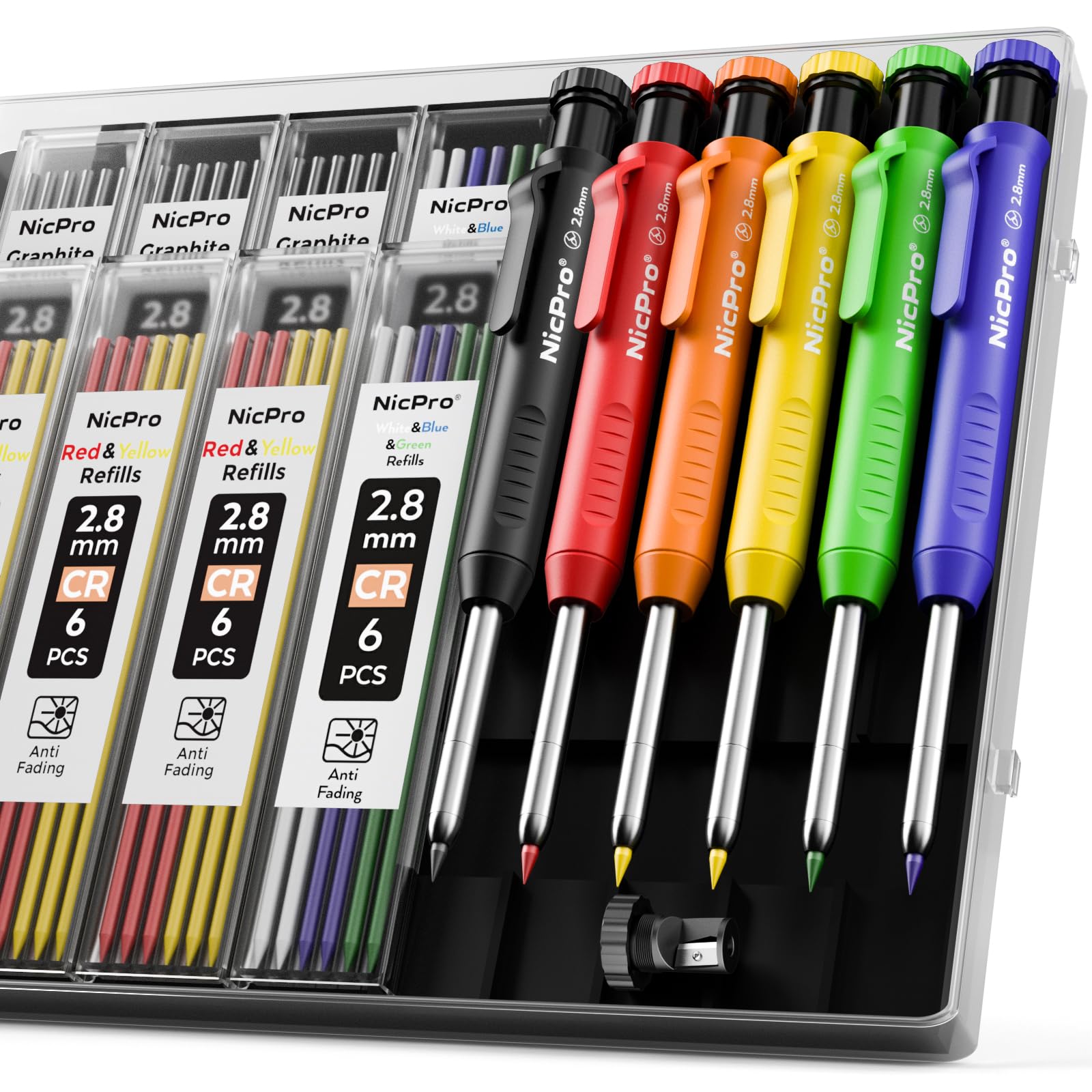 Nicpro 6 Pack Carpenter Pencil with
