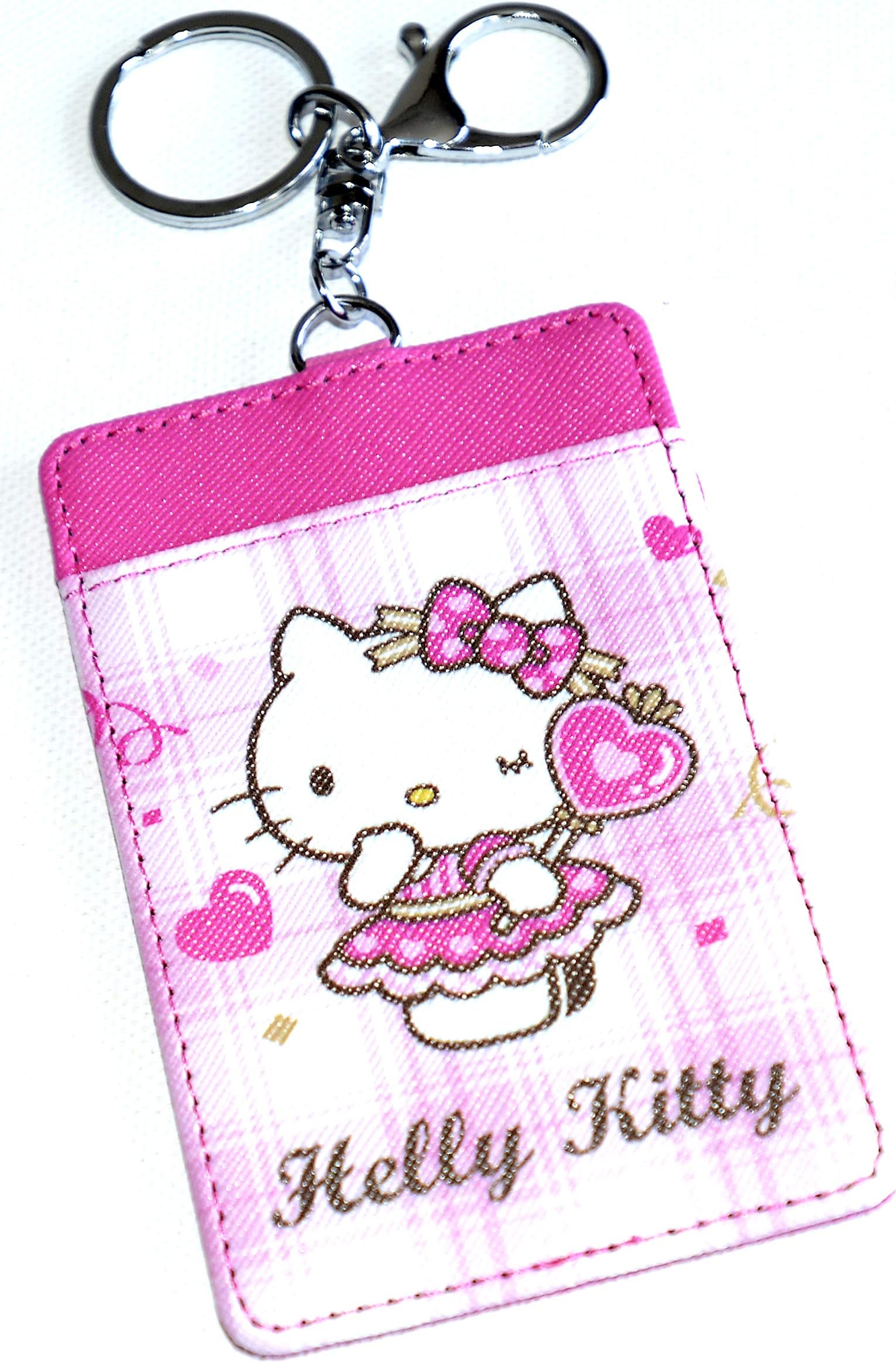 Hello Kitty Funky and Fashionable Ladies and Girls Travel Card Holder/ID Pass with Key Chain