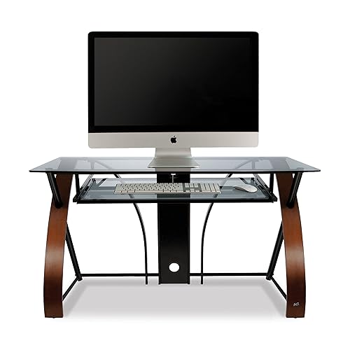 Jual Helsinki Curved Oak and White Glass Laptop Desk Amazon.co.uk